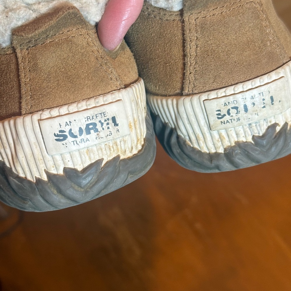 SOREL Out N About Plus Conquest Waterproof Ankle Boots Tan Suede Shearling 5 - Picture 6 of 8
